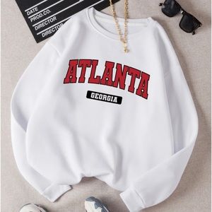 White Atlanta, Georgia Thermal Lined Sweatshirt